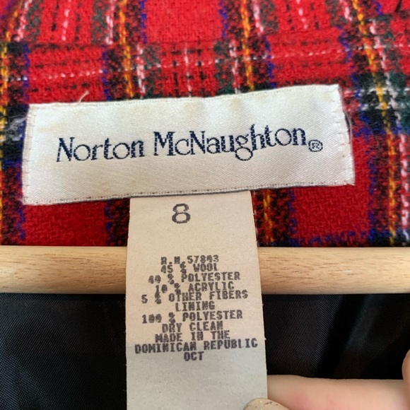 Vintage Red Plaid Three Button Boxy Blazer Women’s Size 8 - Picture 4 of 8